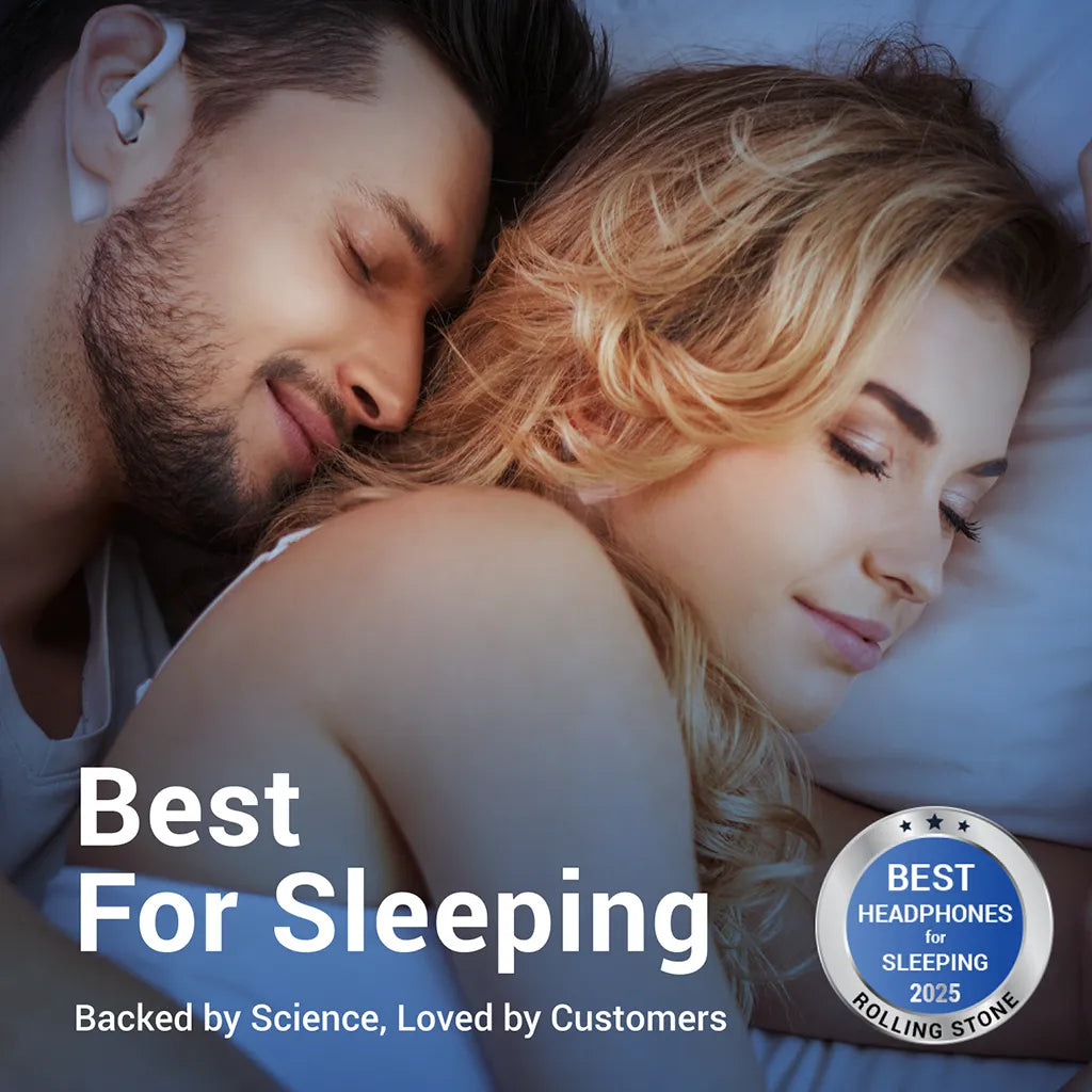 SOUNDOFF noise masking earbuds for better sleep and blocking snoring, best for sleeping, backed by Science, loved by customers