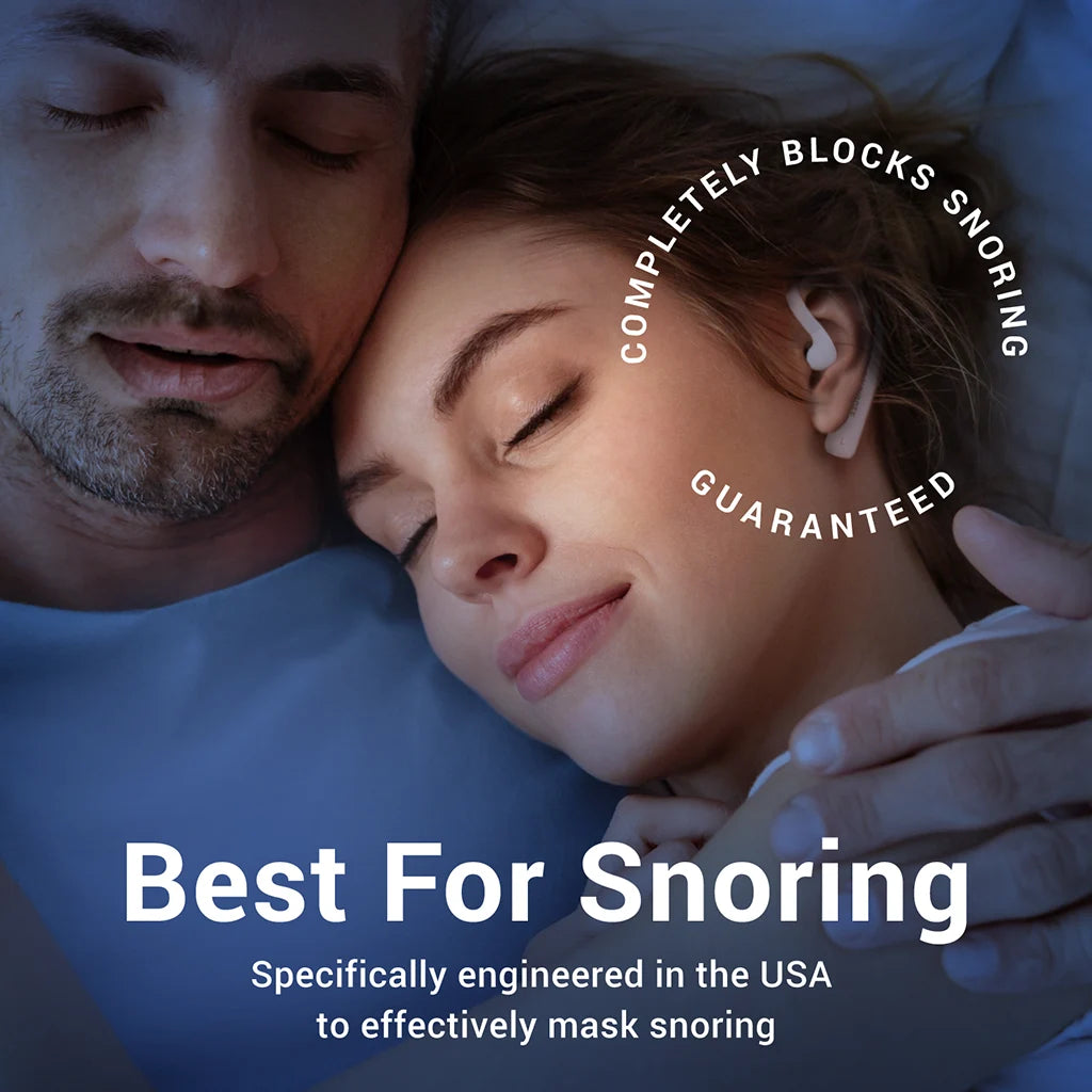 SOUNDOFF noise masking earbuds for better sleep and blocking snoring guaranteed, engineered in the USA