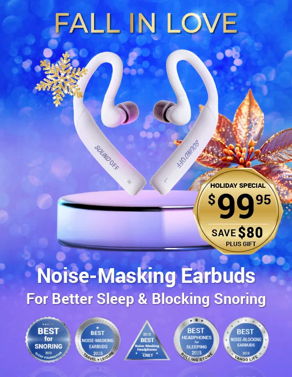 SoundOff award winning best earbuds for-sleep and blocking snoring holiday special mob