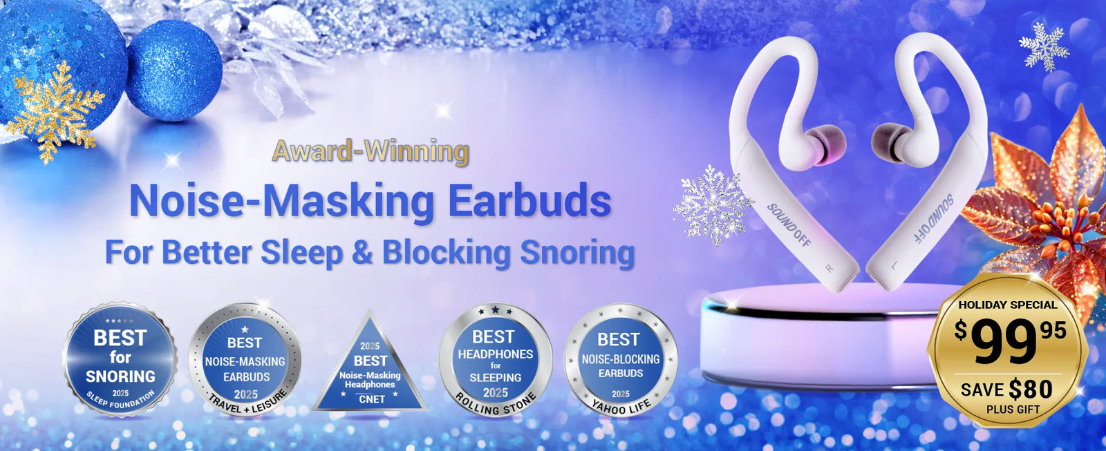 SoundOff award winning best earbuds for-sleep and blocking snoring holiday special