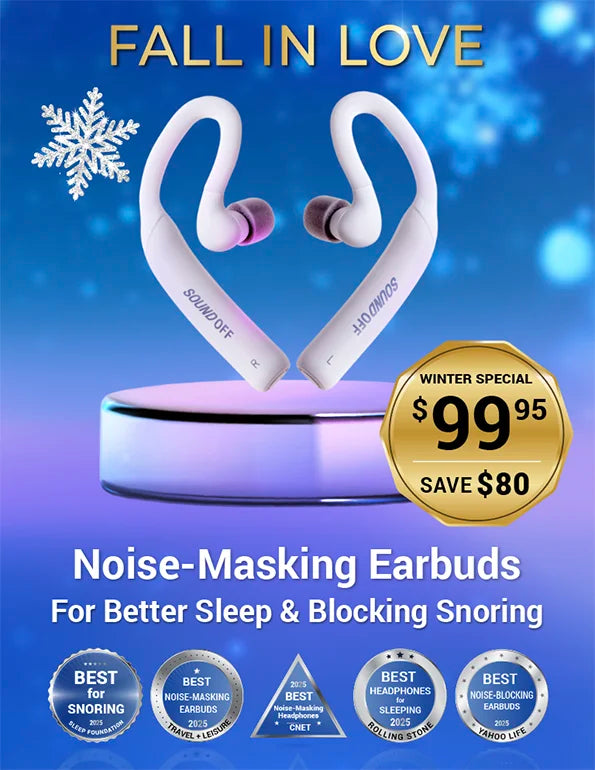 SoundOff award-winning best earbuds for sleep and blocking snoring winter special m