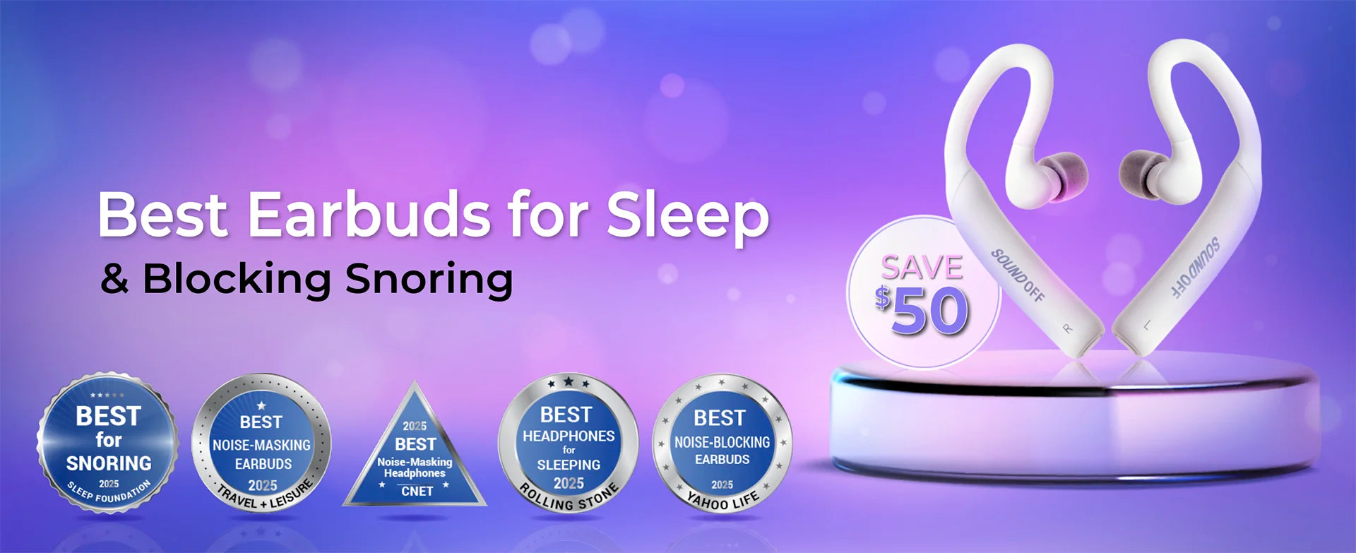 SoundOff best earbuds for sleep and blocking snoring 2025 awards